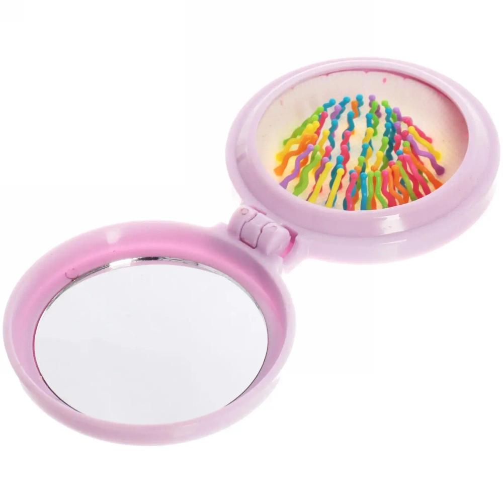 Расческа массажная детская складная «КАРАМЕЛЬ», виноград, цвет фиолетовый, d-6см (пакет с подвесом)