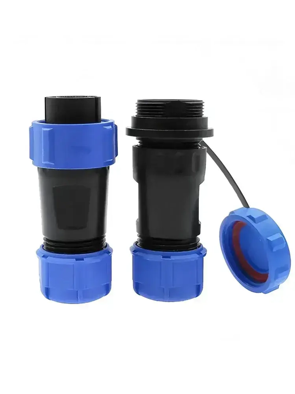 Разъем герметичный SP17 водонепроницаемый, 2 контакта, соединительный, вилка+розетка (IP68,10А,12-220В).