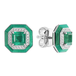 Серьги с Изумрудом и Бриллиантами, Е0143-140/1