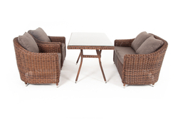 "Кон Панна" обеденная группа плетеная, цвет коричневый
