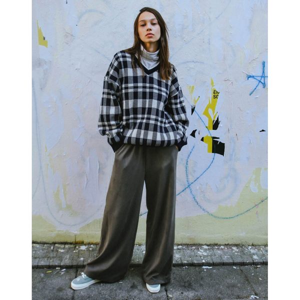 Брюки широкие БИЧ Бархатистые Тёмно-Серые - фото 2