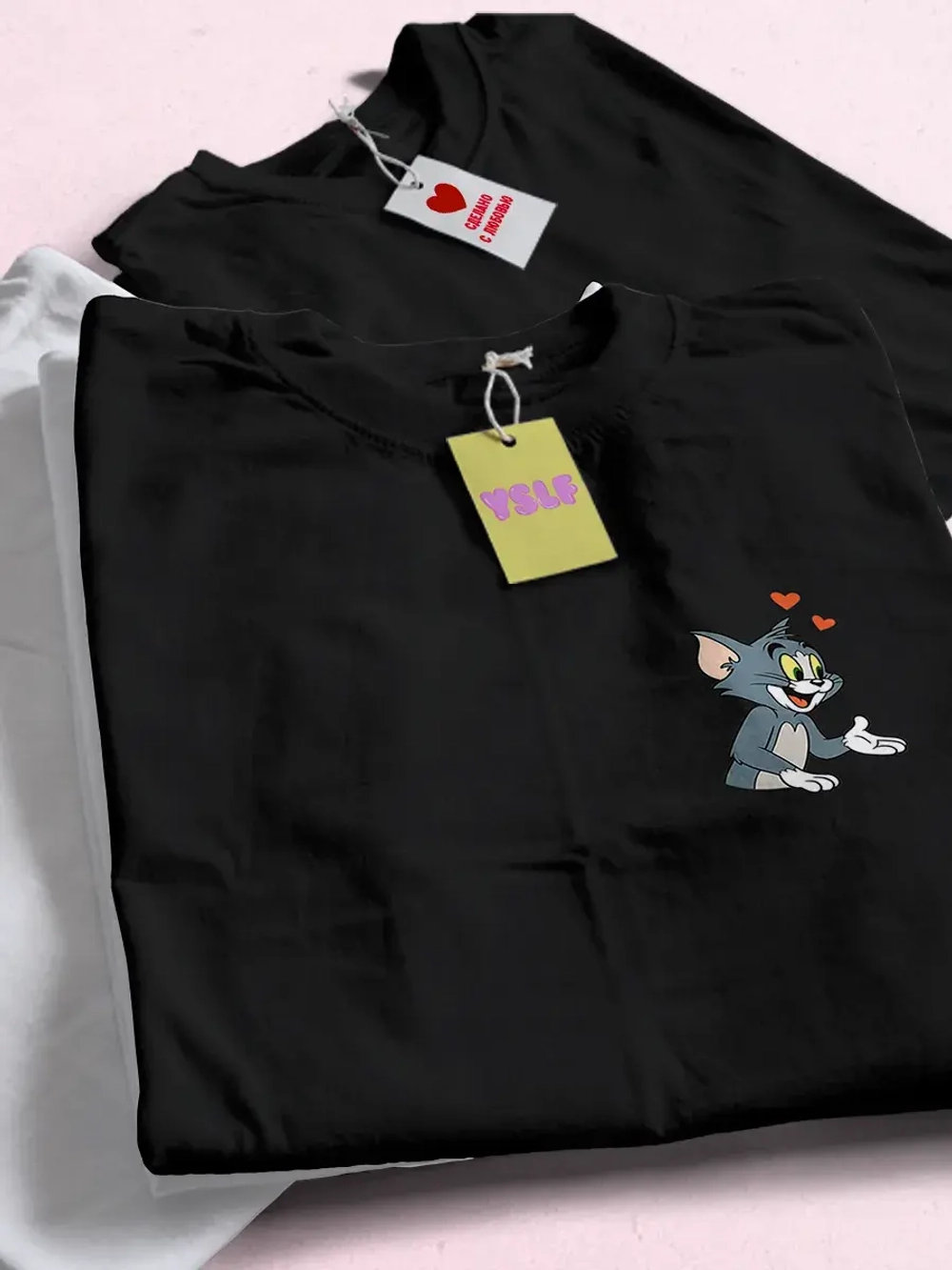 Парные футболки для влюбленных с принтом том и джерри