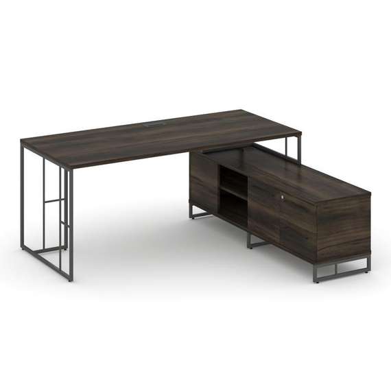 Rift Direct Стол руководителя на опорной тумбой RF.SRT-25 (R) Дуб Мали/Металл Антрацит/Черный Ручки