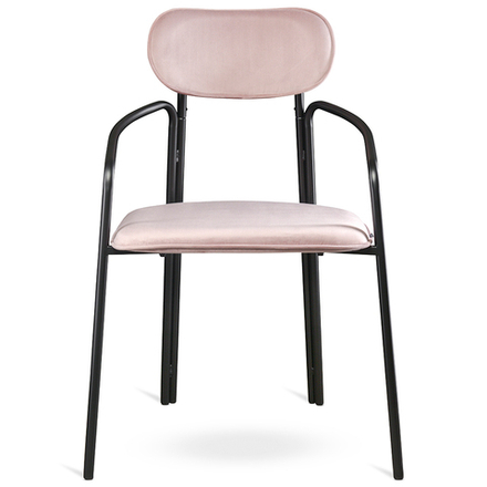 Набор из 2 стульев LATITUDE Ror, Round, велюр, черный/розовый