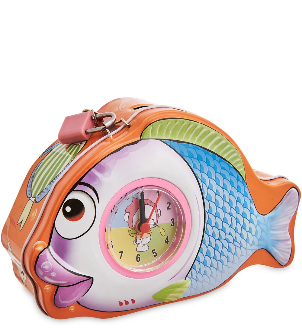 BX- 62/4 Метал. копилка с часами «Рыбка»