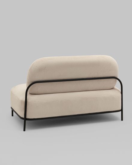 Диван Стоун велюр рельефный молочный