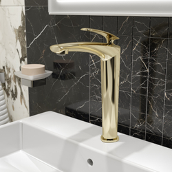 Смеситель для раковины STWORKI Гётеборг S03020GG глянцевое золото