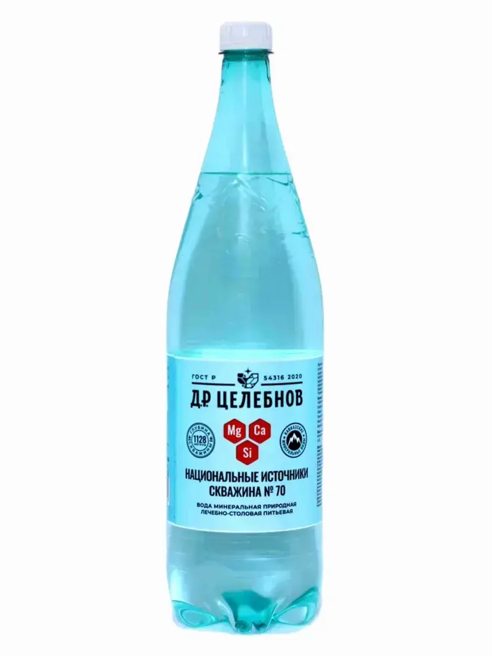 Вода газированная Д.Р. Целебнов минеральная лечебно столовая газированная, 1,5 л