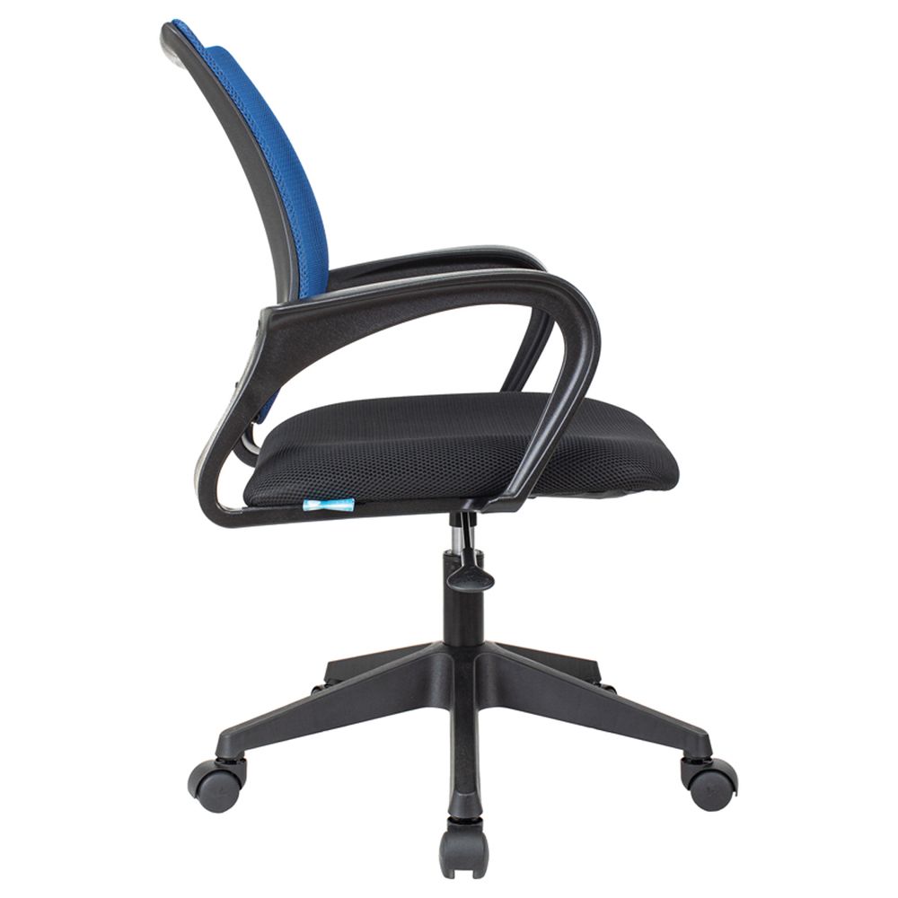 Кресло оператора Helmi HL-M95 R (695) "Airy", спинка сетка синяя/сиденье ткань TW черная, пиастра