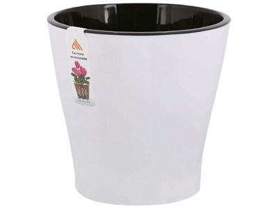 Горшок цветочный Лея 2,2л двойной с автополивом (белый)
