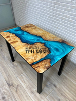 Стол стеклянный раздвижной "Река"