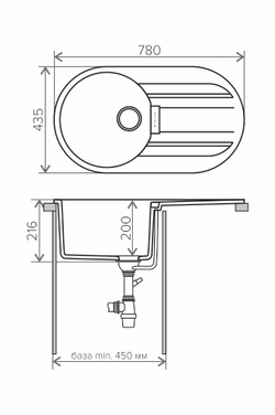 Мойка TOLERO LOFT TL-780 бежевый №101