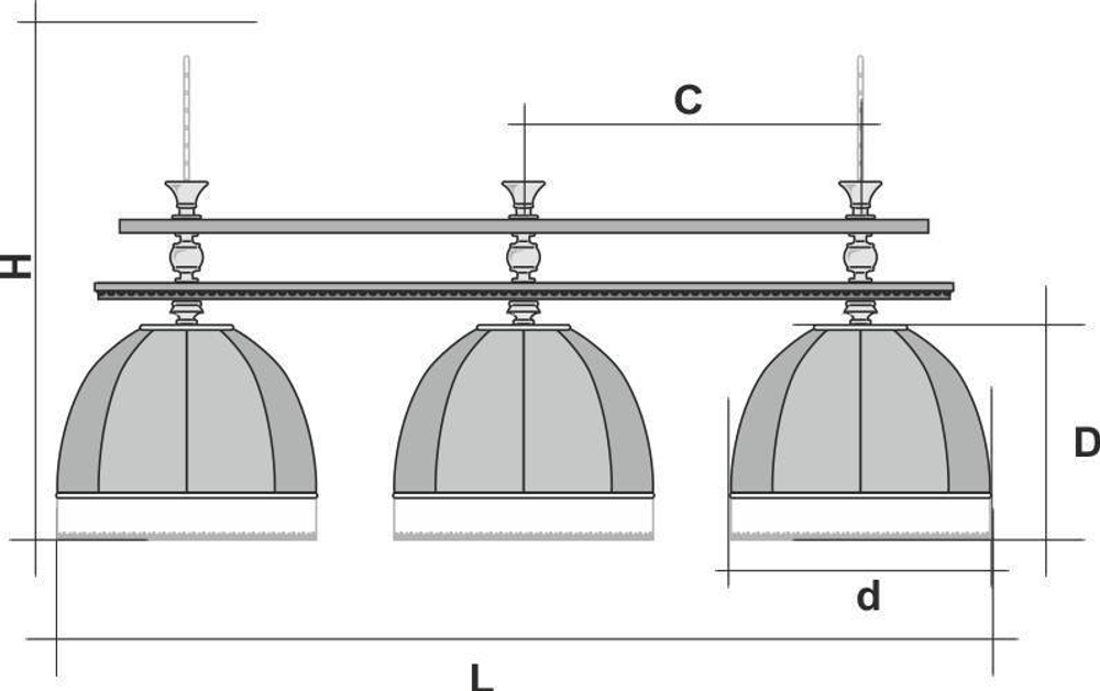 Лампа Аристократ-Люкс 2 3пл. ясень (№1,бархат зеленый,бахрома желтая,фурнитура золото)
