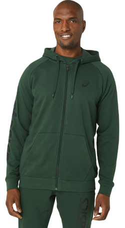 Мужская теннисная кофта Asics Big Asics FZ Hoodie - зеленый