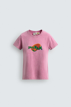 ZARA X DYLAN´S T-SHIRT CLUB ФУТБОЛКА С ИЛЛЮСТРАЦИЕЙ SPACE JAM™ & ©, РОЗОВЫЙ