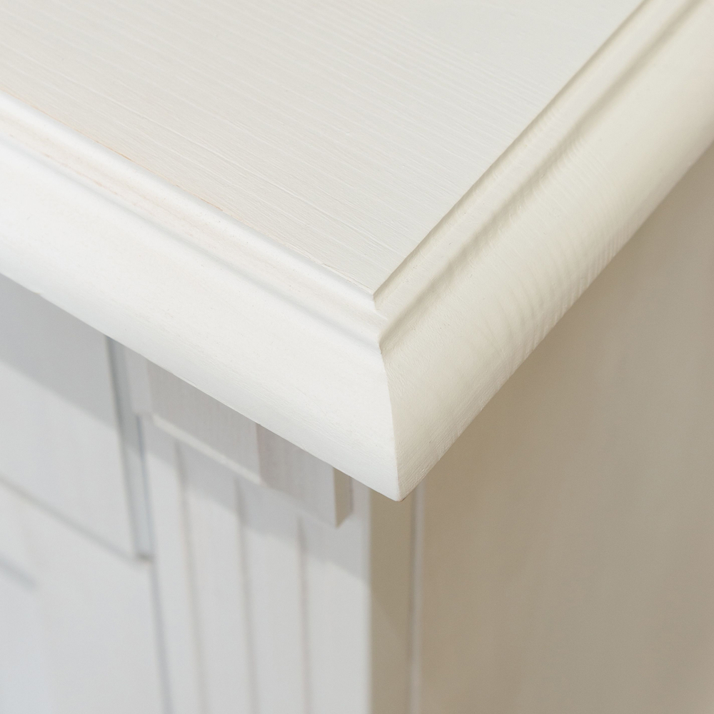 Прикроватная тумба с ящиком и дверью Харви с филенкой для спальни в викторианском стиле, тумба прикроватная деревянная белая с ящиком и дверцей на ножках напольная из массива сосны