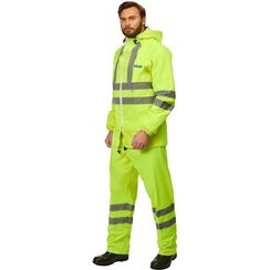 Костюм сигнальный влагозащитный Extra-V-КБР полиэфир с ПВХ покрытием лимонный с СОП
