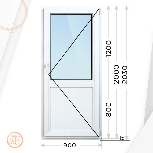 Дверь из ПВХ 2000 х 900