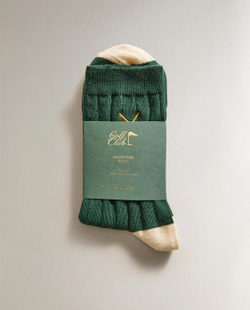 ZARA HOME ХЛОПКОВЫЕ НОСКИ ДЛЯ ГОЛЬФА, ЗЕЛЕНЫЙ