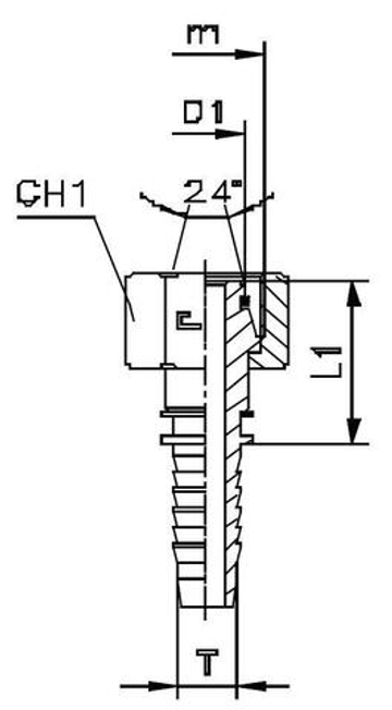 Фитинг DN 10 DKO-L (Г) 22x1.5 15