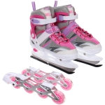 Коньки раздвижные, ледовые с роликовым блоком Sportage FIT109 Dual (размер 34-38)