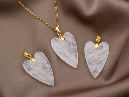 Подвеска "Сердце" 35мм из кварца