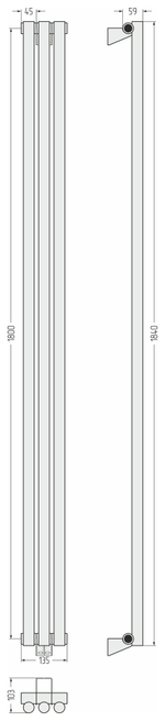 Сунержа Эстет-1 1800х135 3 секции