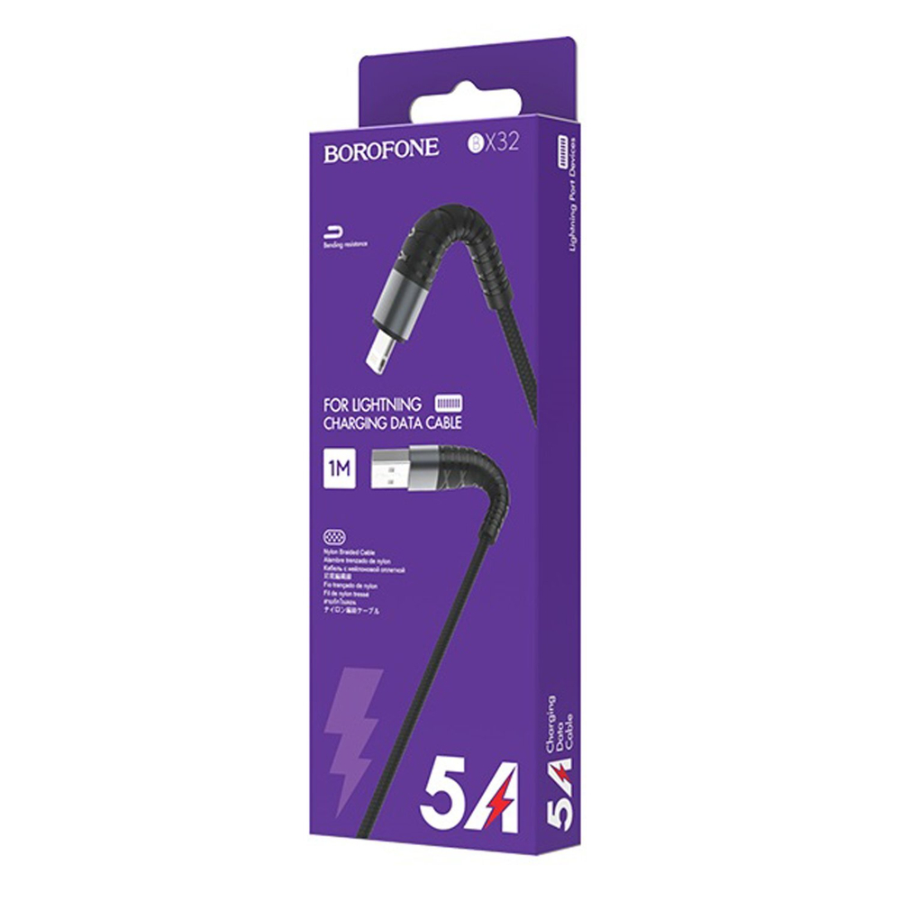 Кабель Borofone BX32, USB - lightning, Munificent 100см 2,4A (black)