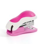 Степлер №24/6, 26/6 МИНИ BRAUBERG "JET", до 15 листов, эргономичный, бело-розовый, 227757