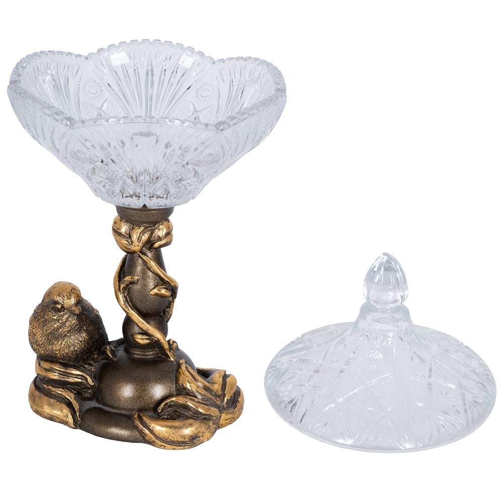 Сахарница стеклянная с крышкой Зарничка Свитти Бронза