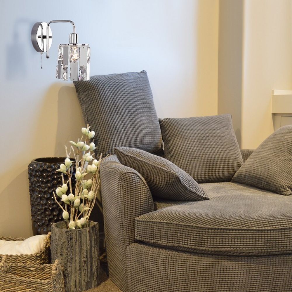 Бра Eurosvet Scoppio 10101/1 хром/прозрачный хрусталь Strotskis