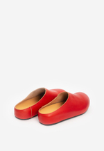 mule red leather