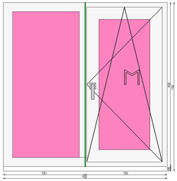 Пластиковое окно 1100 х 1100 ТермА Эко + Москитная сетка