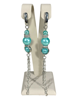 Серьги длинные мятного цвета