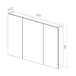 Шкаф зеркальный Lemark UNIVERSAL 120х80 см 3-х дверный, цвет корпуса: белый глянец