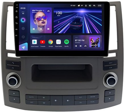 Магнитола для Infiniti FX35, FX45 S50 2006-2008 - Teyes CC3 монитор 9" QLED на Android 10, ТОП процессор, 4Гб+32Гб, CarPlay, 4G SIM-слот