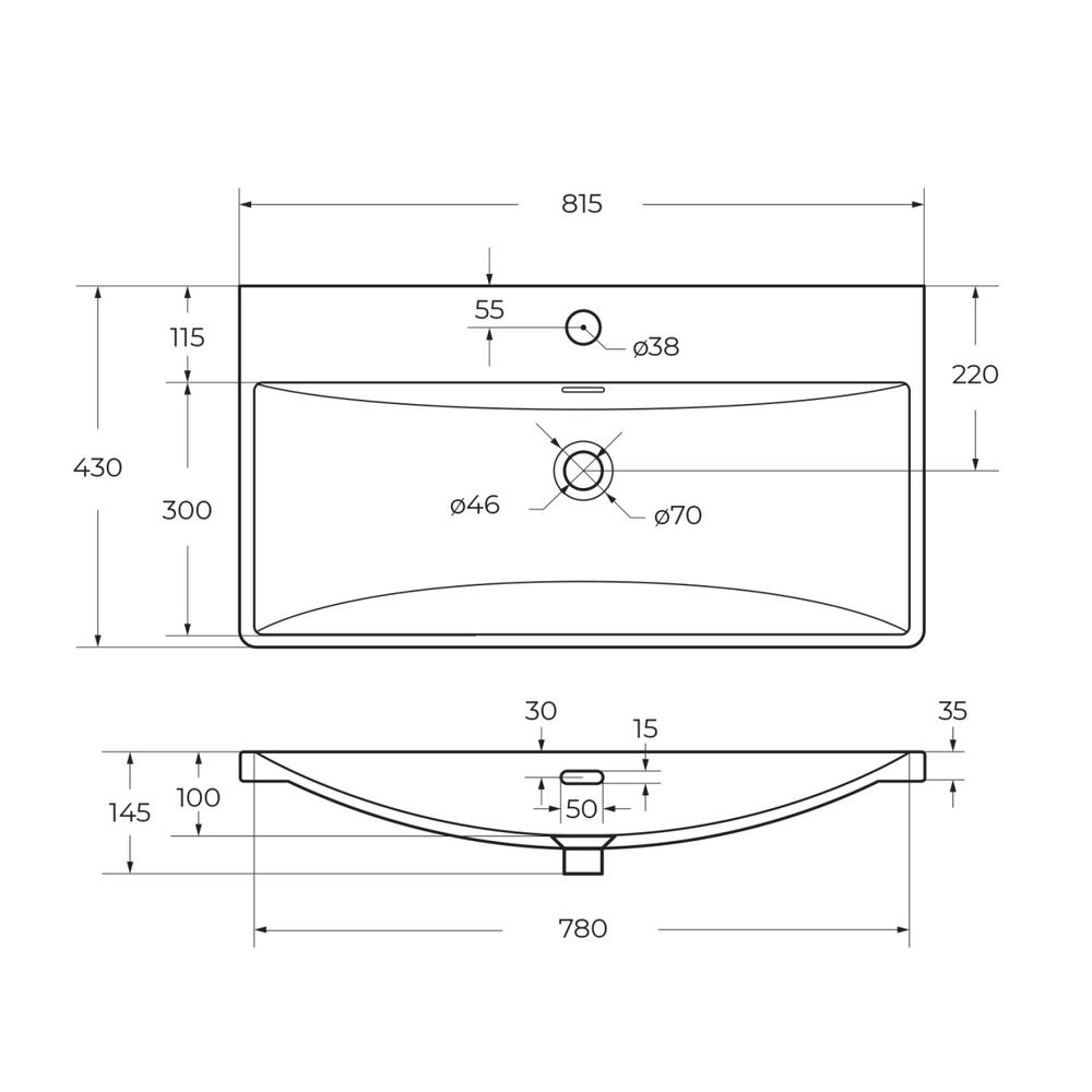 Подвесная тумба с раковиной Belbagno DUE, 80 см Оружейная сталь DUE-800-2C-SO-GM-P + BB-8076-3-80