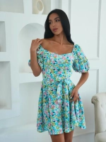 Летнее платье короткое в цветочек
