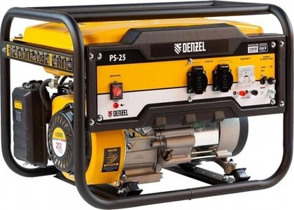 Генератор бензиновый Denzel PS-25, 2,5 кВт, 230В, 15л, ручной стартер