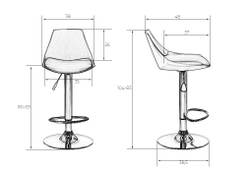 Стул барный DOBRIN ROCKY, серый