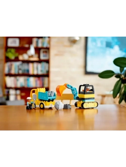 Конструктор лего DUPLO Town Грузовик и гусеничный экскаватор