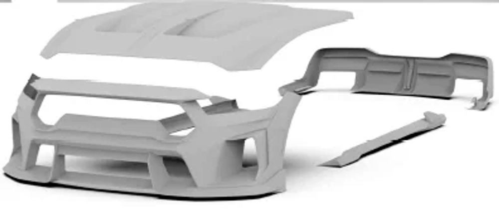 Широкий обвес Jedi для Ford Mustang S650 2024+ Форд Мустанг тюнинг карбон