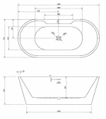 Акриловая ванна ABBER AB9299-1.5 150x80