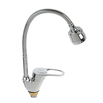 Смеситель для кухни, РМС, гибк излив, с картриджем, хром, SL55-016F