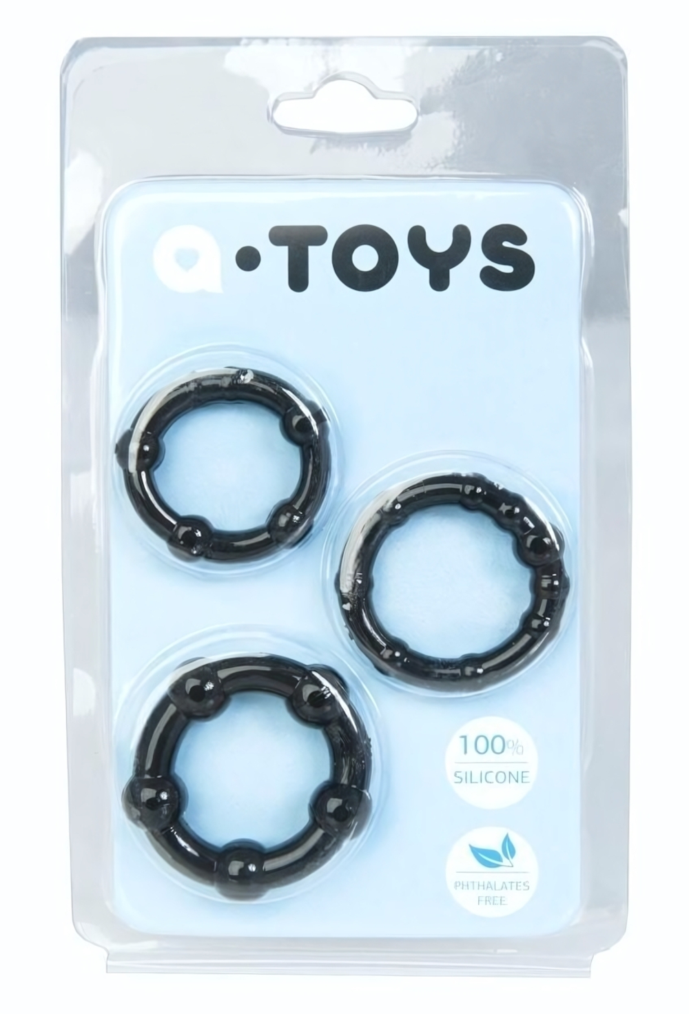 Набор из 3 чёрных эрекционных колец A-toys (Цвет: черный)