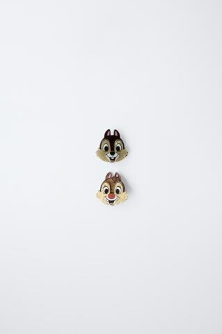 ZARA НАБОР ИЗ ДВУХ ЗАКОЛОК ДЛЯ ВОЛОС CHIP AND DALE DISNEY ©, КОРИЧНЕВЫЙ