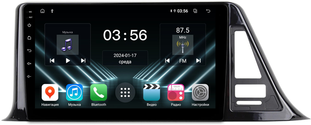 Магнитола для Toyota C-HR 2016-2022 (левый руль, взамен 200х100мм) - FarCar DX9-9549LF1 монитор 9" IPS на Android 13, 4+64Гб, CarPlay