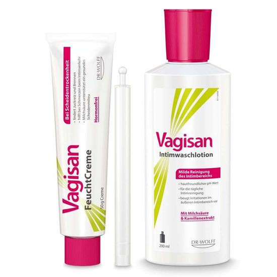 Крем Vagisan с аппликатором + лосьон для интимной гигиены Vagisan