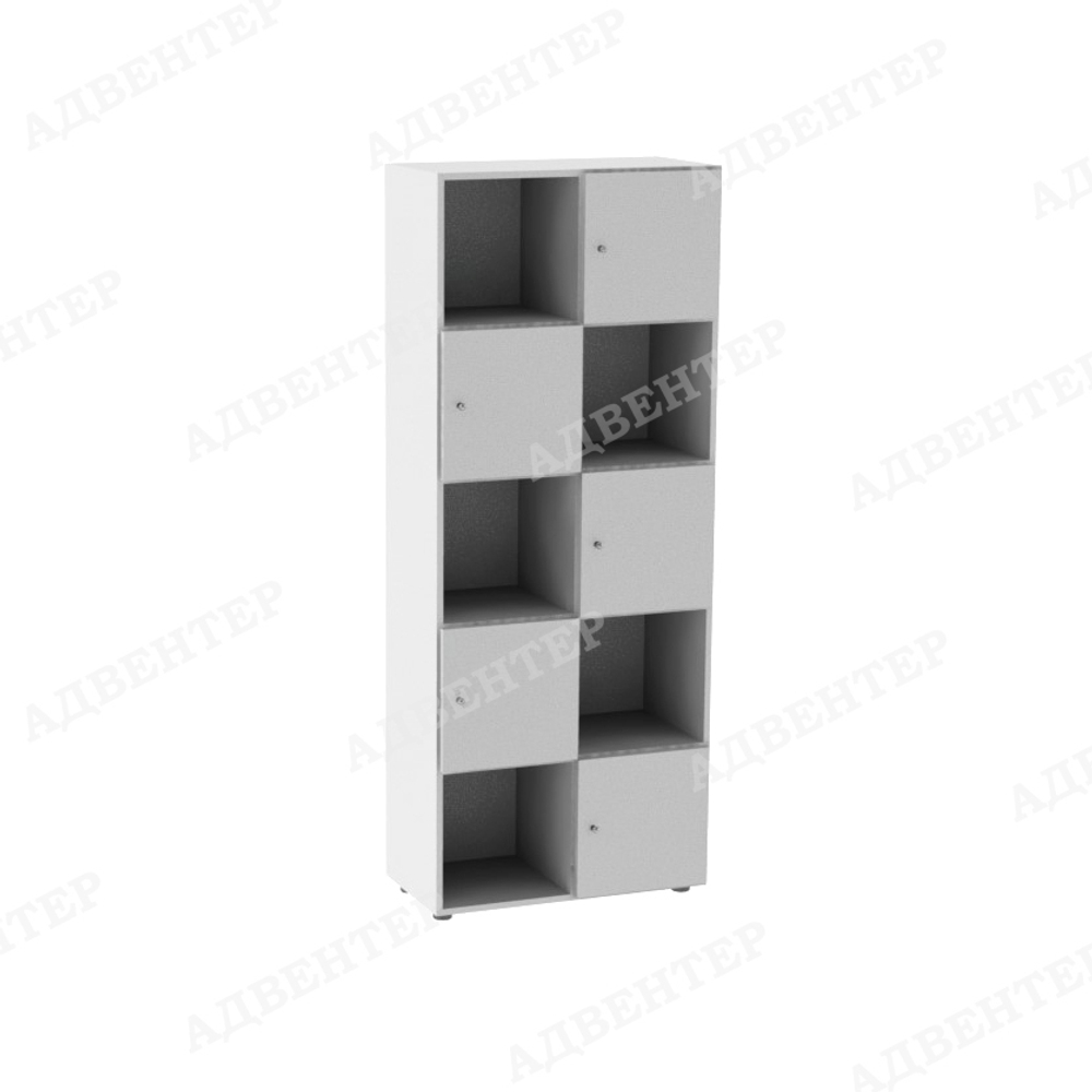Стеллаж вертикальный 10 с дверцами в шахматном порядке
