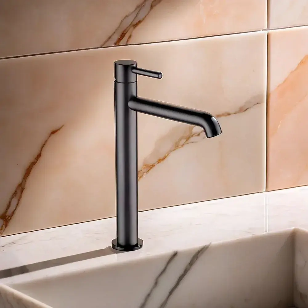 Смеситель для раковины высокий RIMERO RM1004BL (Черный матовый)